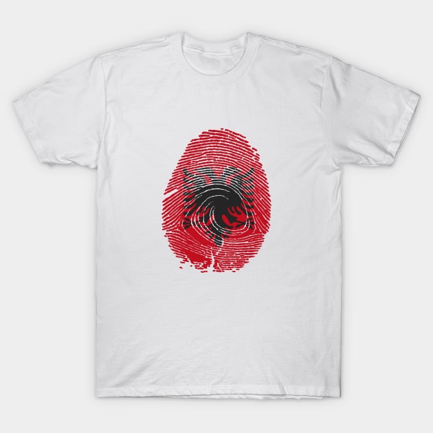 It's in my DNA Flag of Albania in fingerprint... T-Shirt by A Zee Marketing